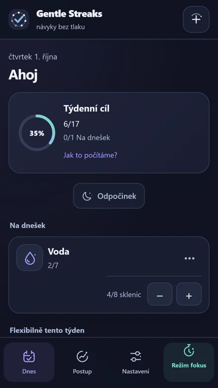 Uvnitř aplikace — Najdi svůj další návyk