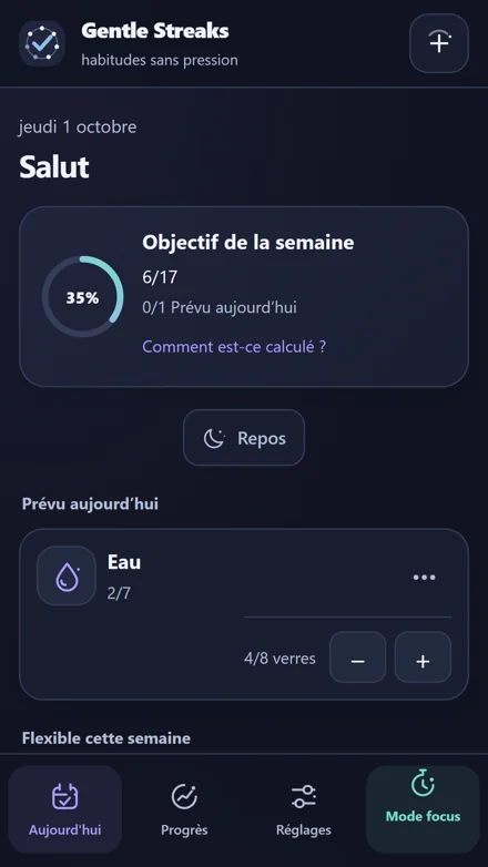 Dans l’application — Trouve ta prochaine habitude